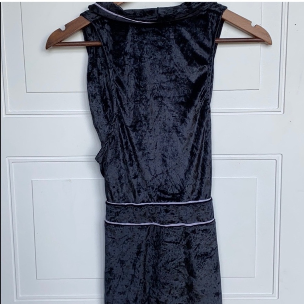 Free People Late Night Crushed Velvet Wrap Top Black Size Small - Picture 8 of 8